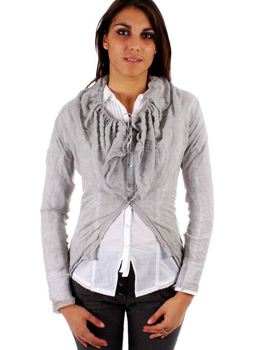 Vestă cu mâneci lungi gri perlat ET COMPAGNIE femeie