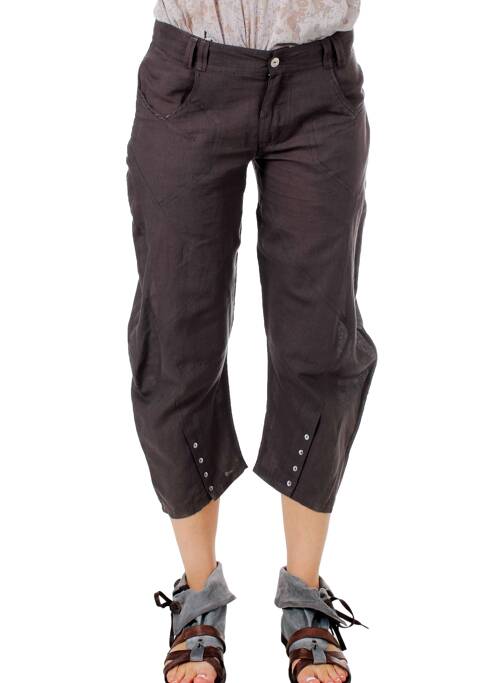 Pantalon trei sferturi gri perlat ET COMPAGNIE femeie