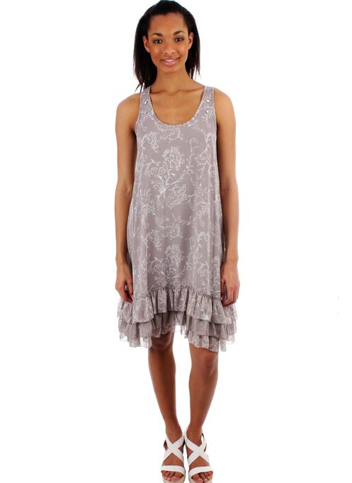 Rochie midi taupe ET COMPAGNIE femeie