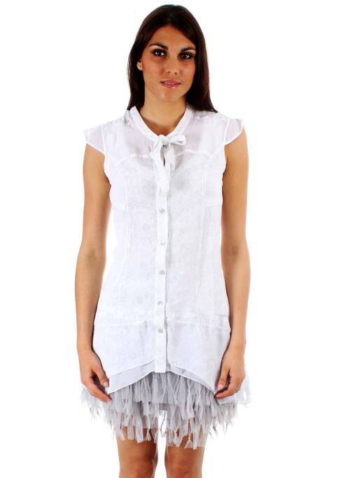 Tunică mâneci lungi alb ET COMPAGNIE femeie