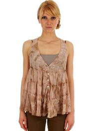Top piele LA FEE MARABOUTEE femeie