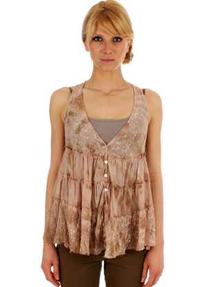 Top piele LA FEE MARABOUTEE femeie