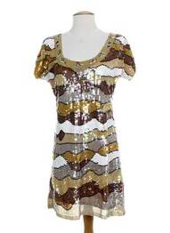 Rochie midi închidere cu fermoar la spate maro FAUST femme