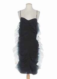 Rochie lungă guler în v negru MINE DE RIEN femme