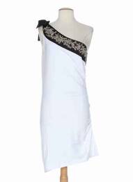 Rochie midi guler rotund alb MINE DE RIEN femme