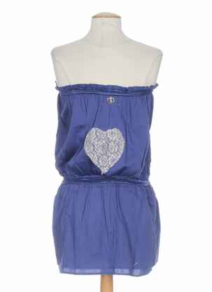 Rochie scurtă croială cambrată albastru MINE DE RIEN femeie