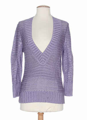 Pulover guler în v mâneci lungi violet STEFAN GREEN femeie