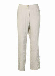 Pantalon drept închidere cu fermoar sub clapetă cu nasturi mărime normală bej QUATTRO femme
