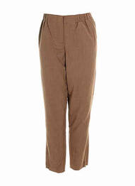 Pantalon drept închidere cu fermoar sub clapetă cu cârlig maro VERO MODA femme