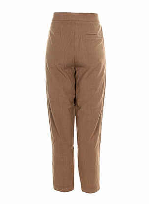 Pantalon drept închidere cu fermoar sub clapetă cu cârlig maro VERO MODA femeie