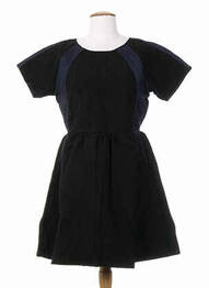 Rochie midi închidere cu fermoar la spate mâneci scurte negru DRESS GALLERY femme