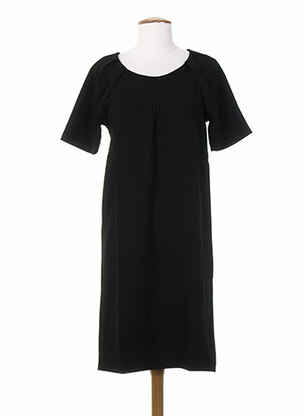 Rochie midi țesătură crep mâneci scurte negru ICHI femeie