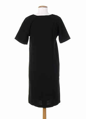 Rochie midi țesătură crep mâneci scurte negru ICHI femeie
