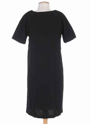 Rochie midi țesătură crep mâneci scurte negru ICHI femeie