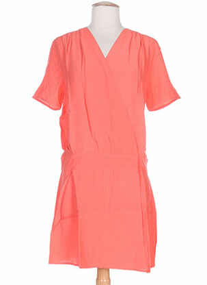 Rochie midi mâneci scurte mâneci scurte portocalie CLO&SE femeie