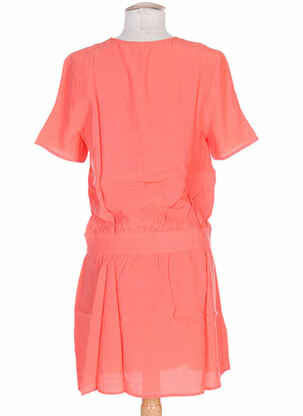 Rochie midi mâneci scurte mâneci scurte portocalie CLO&SE femeie
