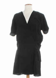 Rochie midi țesătură crep mâneci scurte negru CLO&SE femeie