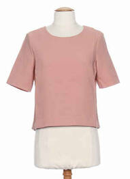 Top guler rotund roz SO ESSENTIAL femeie