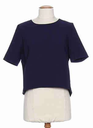 Top guler rotund albastru SO ESSENTIAL femeie