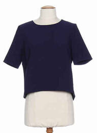 Top guler rotund albastru SO ESSENTIAL femme