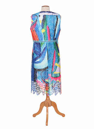 Rochie midi fără mâneci fără mâneci albastru POUPEE CHIC femeie