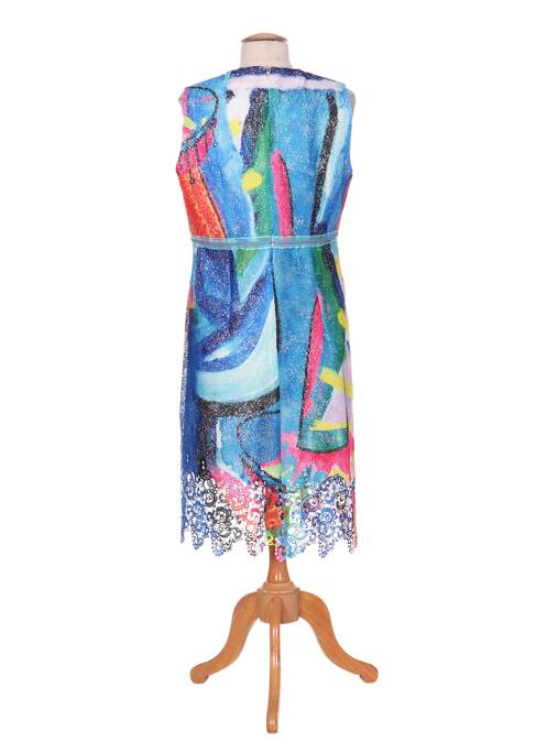 Rochie midi albastru POUPEE CHIC femeie