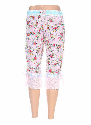 Pantalon trei sferturi talie elastică roz ZOE LA FEE femeie