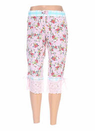 Pantalon trei sferturi talie elastică roz ZOE LA FEE femeie