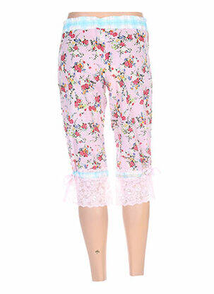 Pantalon trei sferturi talie elastică roz ZOE LA FEE femeie