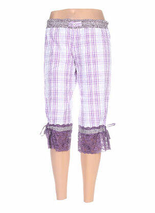Pantalon trei sferturi talie elastică violet ZOE LA FEE femeie