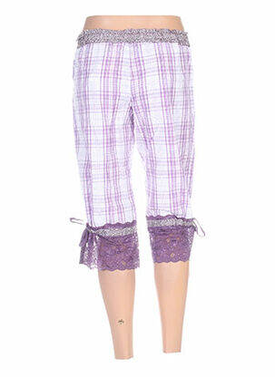 Pantalon trei sferturi talie elastică violet ZOE LA FEE femeie