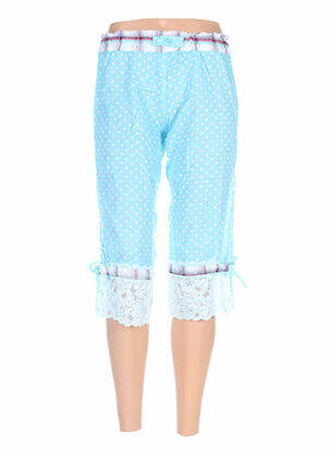Pantalon trei sferturi talie elastică albastru ZOE LA FEE femeie