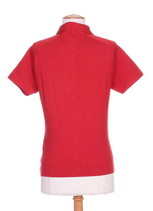 Polo broderie cu motive brodate mâneci scurte roșu LAFUMA femme