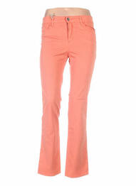 Pantalon drept închidere cu fermoar sub clapetă cu nasturi mărime normală portocaliu COUTURIST femme
