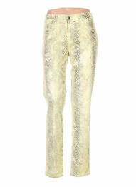 Pantalon slim talie înaltă talie înaltă galben COUTURIST femeie