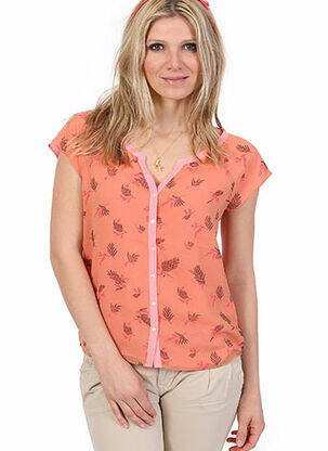 Cămașă croială cambrată mâneci scurte roz MAISON SCOTCH femeie