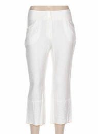 Pantalon trei sferturi croială dreaptă talie joasă alb QUATTRO femme
