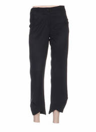 Pantalon 7/8 închidere cu fermoar sub clapetă cu nasturi talie joasă negru QUATTRO femme
