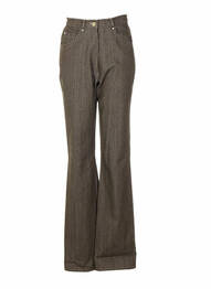 Pantalon croială dreaptă talie înaltă verde QUATTRO femme