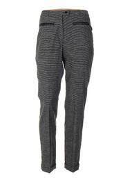 Pantalon închidere cu fermoar sub clapetă cu nasturi talie înaltă gri QUATTRO femme