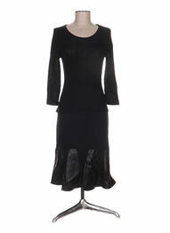 Rochie midi mâneci lungi mâneci lungi negru ANNE TURTAUT femme