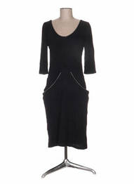 Rochie midi mâneci lungi mâneci lungi negru ANNE TURTAUT femme