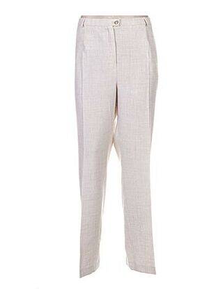 Pantalon drept talie elastică bej WEINBERG femeie
