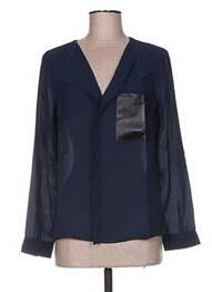 Bluză manșete cu nasturi și deschidere mâneci lungi albastru BY MONSHOWROOM femme