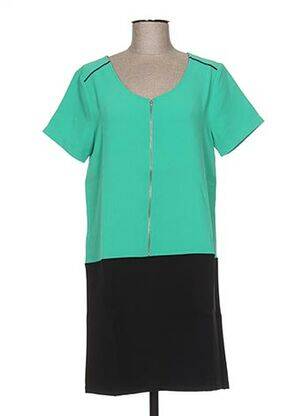 Rochie scurtă închidere cu fermoar la spate mâneci scurte verde CLO&SE femeie