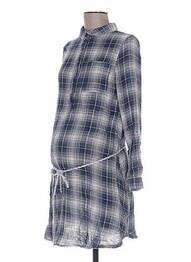 Tunică maternitate guler de bluză albastru COLLINE femme
