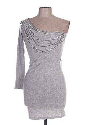 Tunică mâneci lungi gri FREE FOR HUMANITY femeie