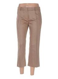 Pantalon trei sferturi croială dreaptă talie joasă maro LOLA femeie