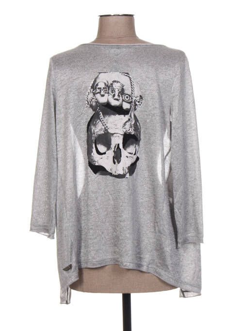 Vestă cu mâneci lungi gri HUIT SIX SEPT femeie