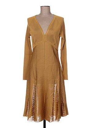 Rochie midi mâneci lungi mâneci lungi maro JACQUELINE COQ femeie